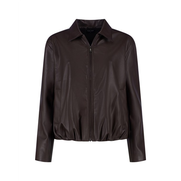 Lady Day- Bomber jack leder look- Donker bruin Lady Day- Bomber jack leder look- Donker bruin